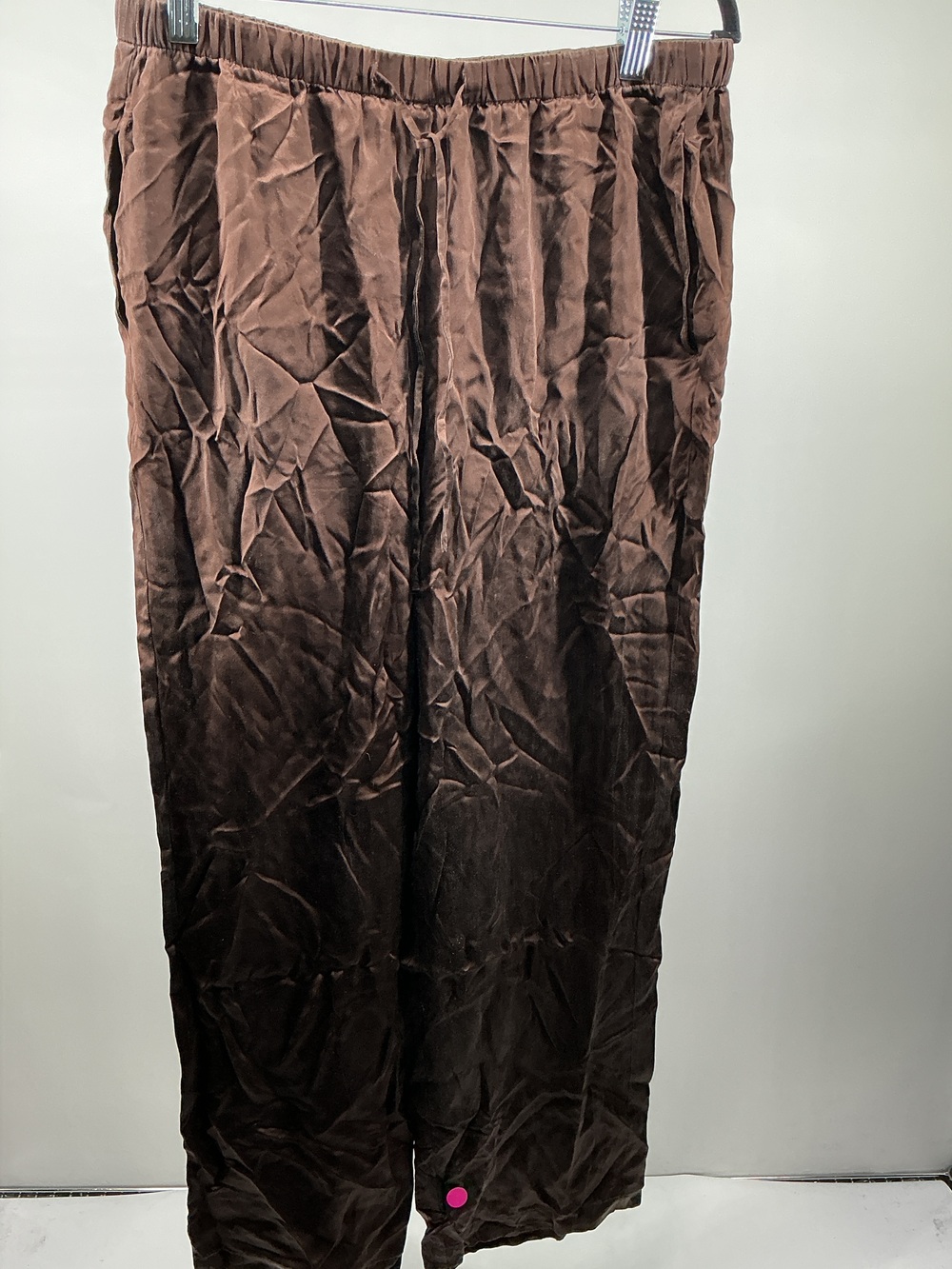100% Washable Silk Drawstring Wide Leg Pants - 30"
